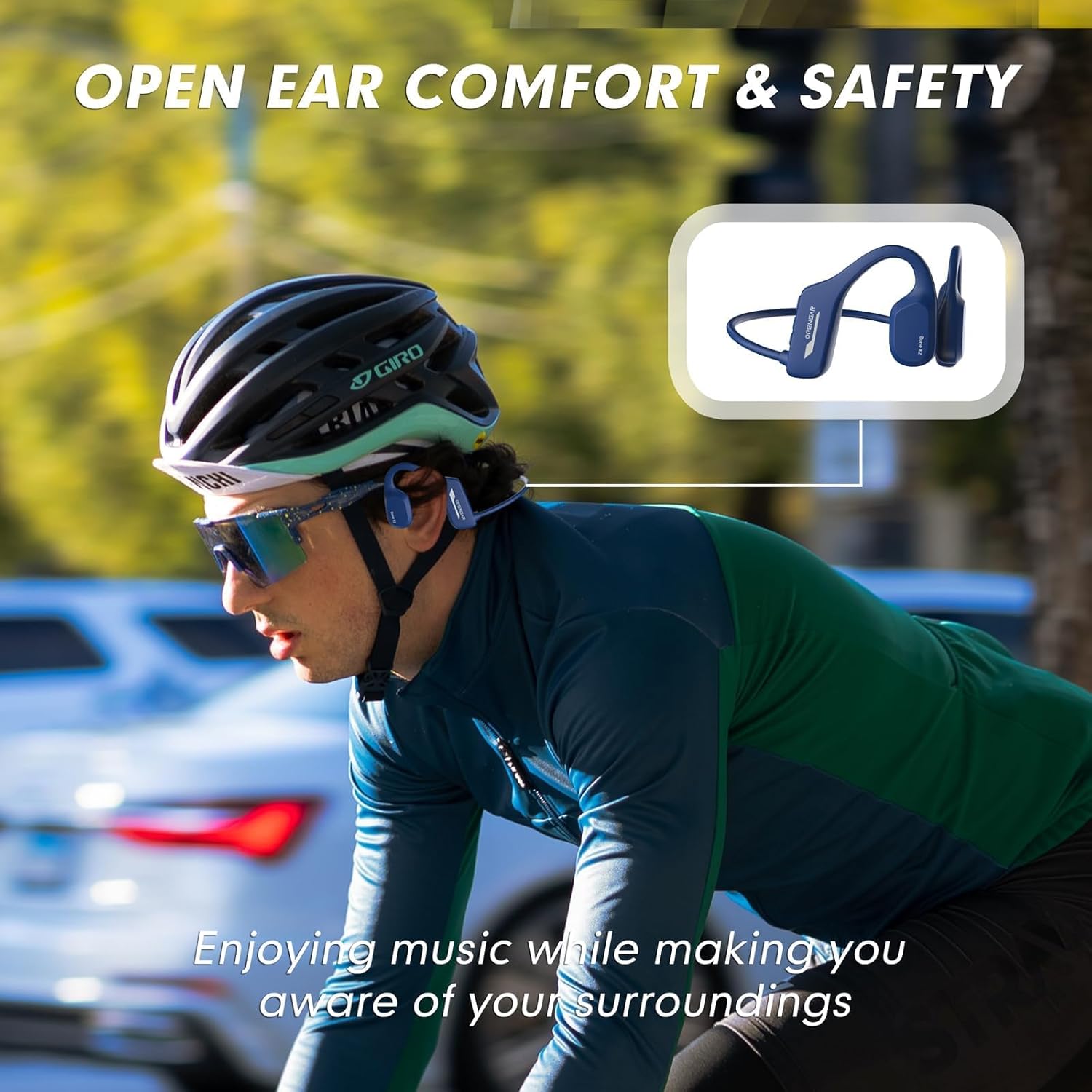 Bone Conduction Headphones - IPX8 Waterproof Bluetooth Head Set with 8G Memory for Swimming